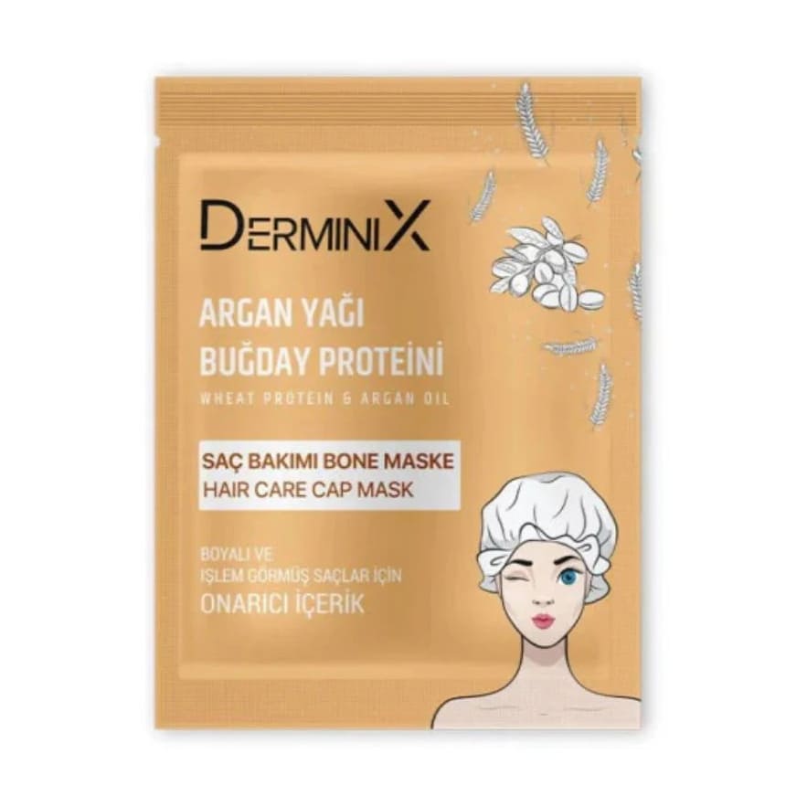 Derminix Wheat Protein & Argan Oil Cap Hair Mask - 50gm - Bloom Pharmacy