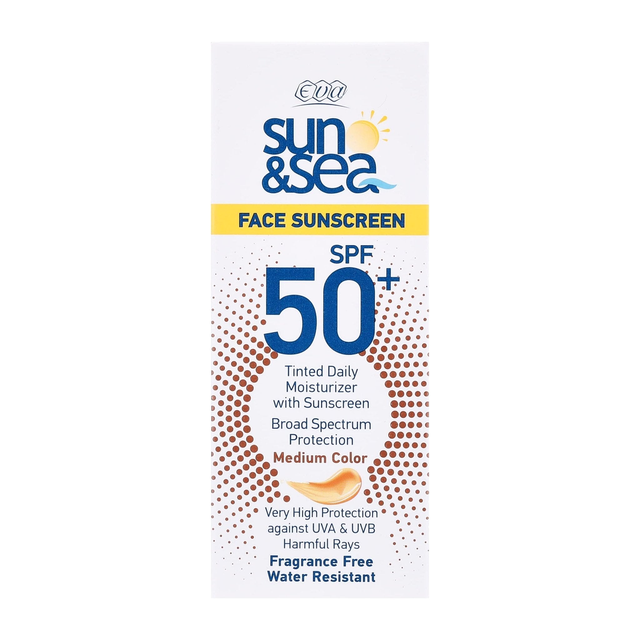 Eva Sun and Sea Tinted Medium Color SPF 50 Face Sunscreen – 40ml - Bloom Pharmacy