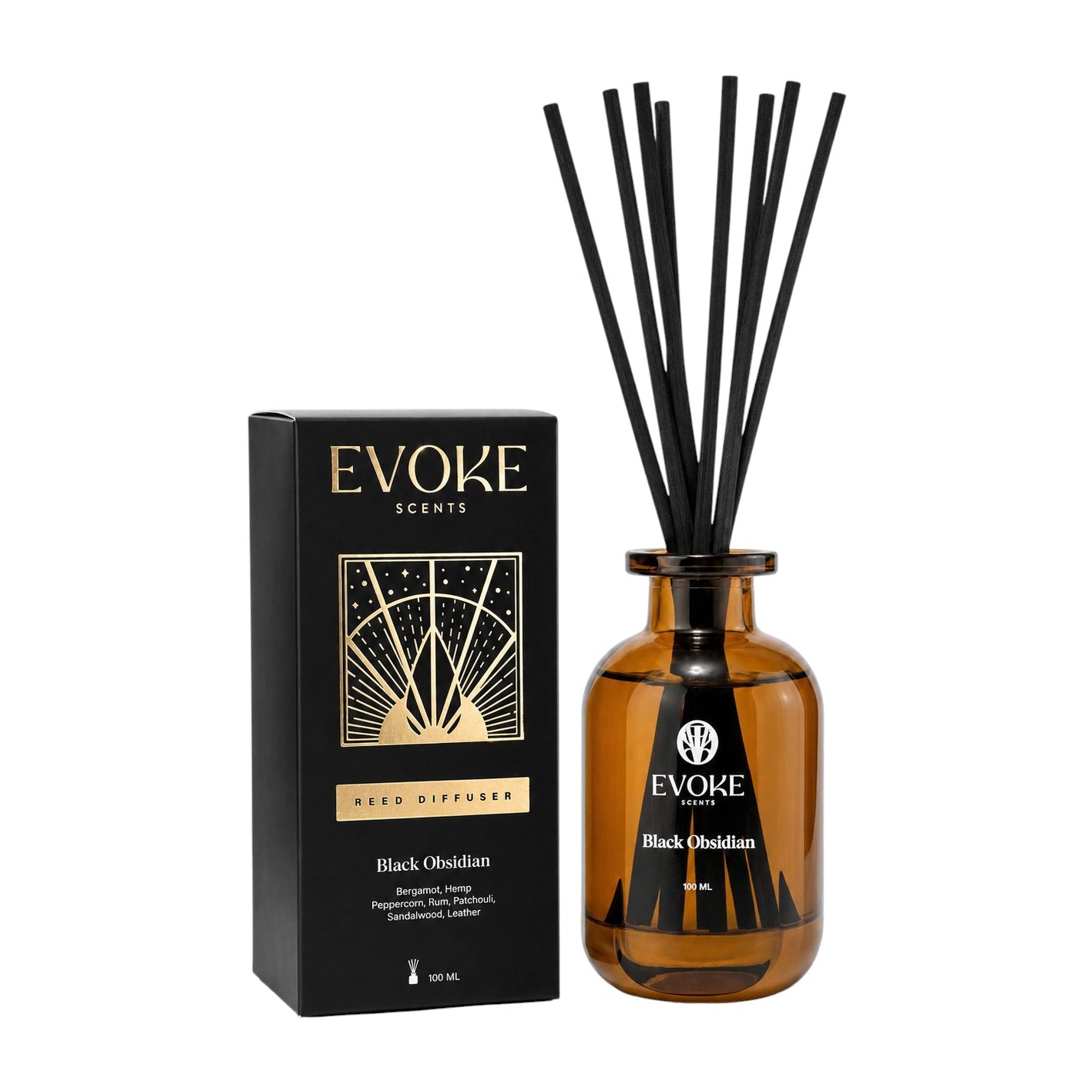 Evoke Black Obsidian Reed Diffuser - 100ml - Bloom Pharmacy