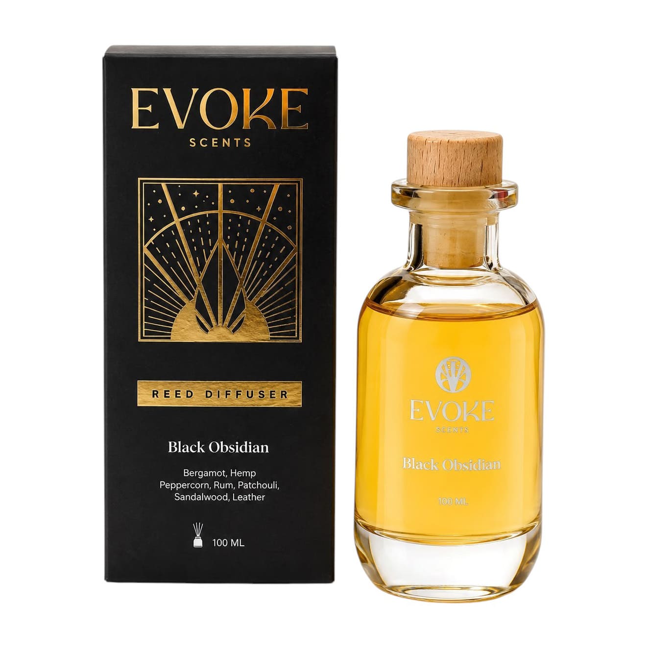 Evoke Black Obsidian Reed Diffuser - 100ml - Bloom Pharmacy