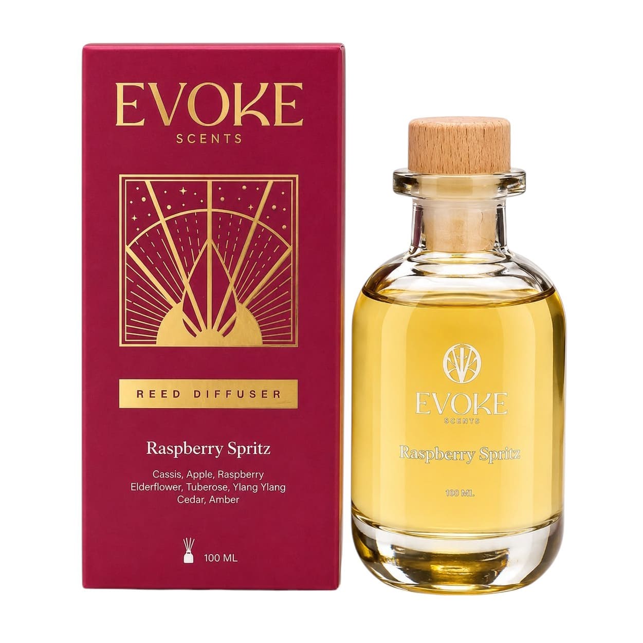 Evoke Rasberry Spritz Reed Diffuser - 100ml - Bloom Pharmacy