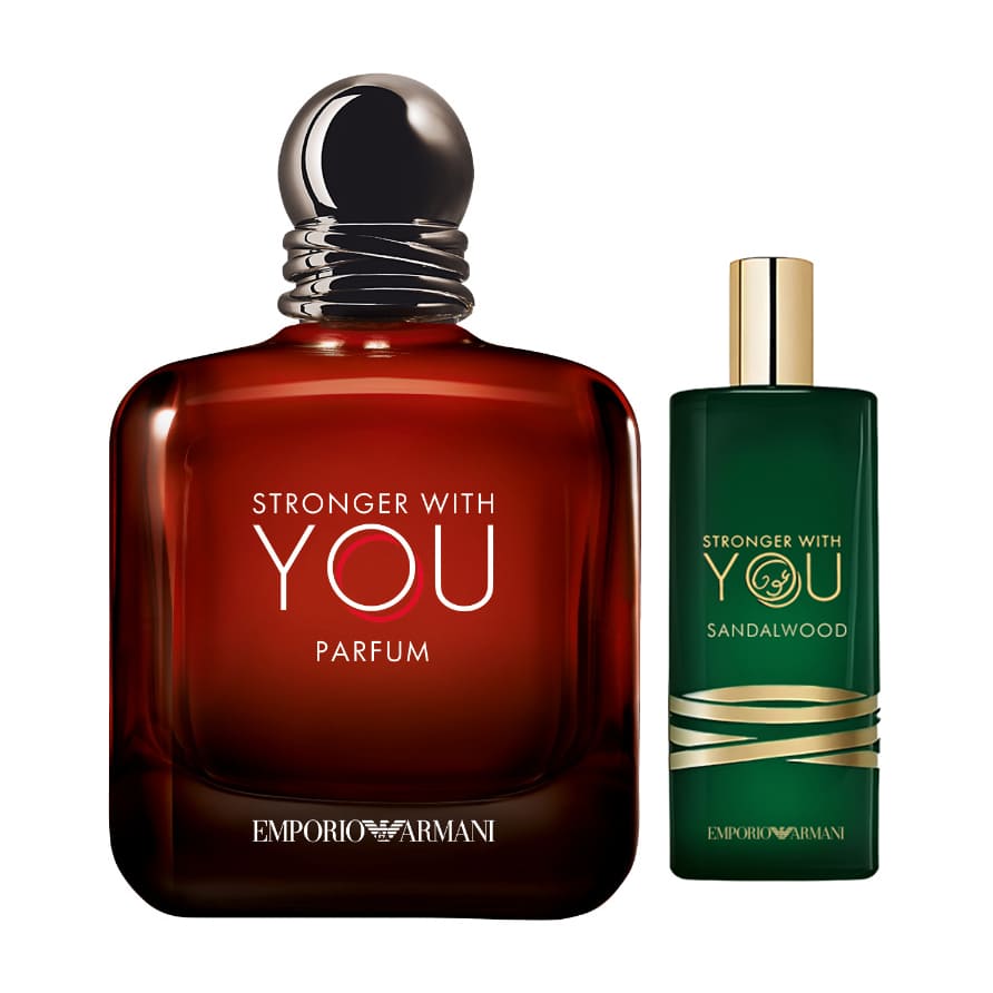 Giorgio Armani Emporio Stronger With You Parfum 100ml + Sandalwood EDP For Men 15ml Gift Set - Bloom Pharmacy