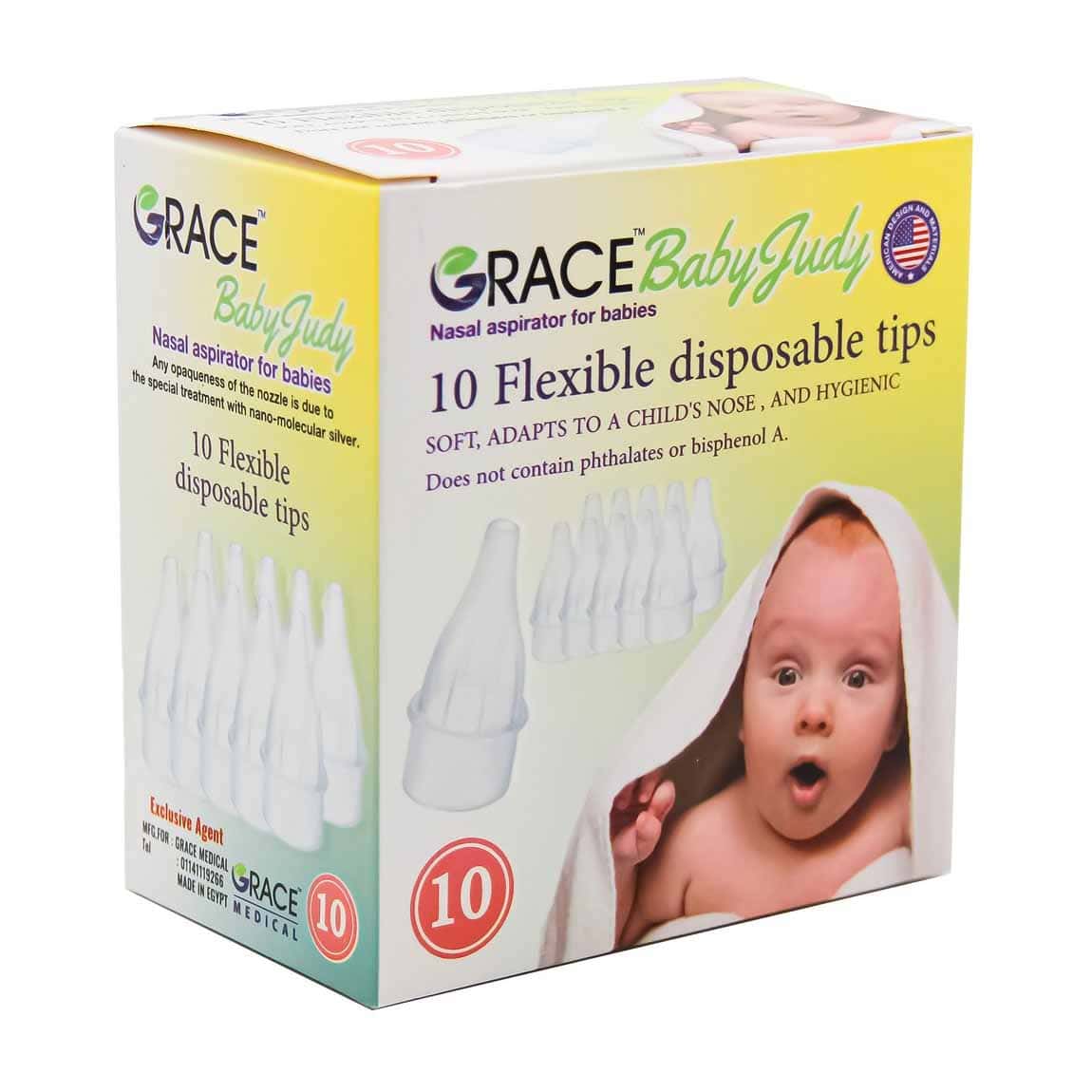 Grace Baby Judy Flexible Nasal Aspirator Disposable Tips - 10 Pcs - Bloom Pharmacy