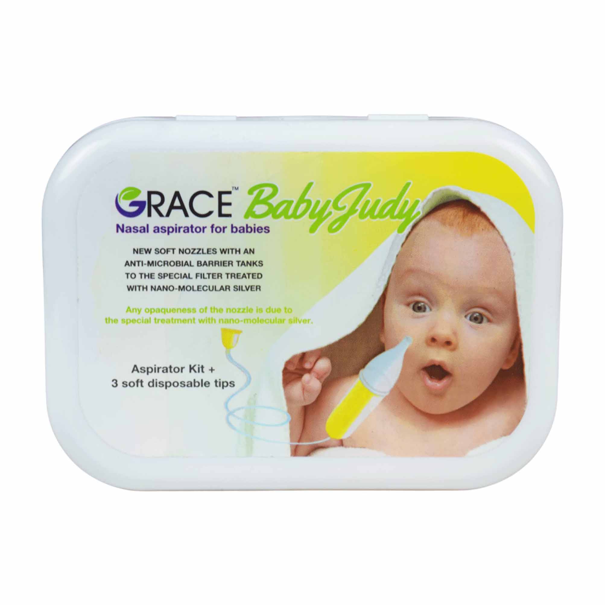 Grace Baby Judy Nazal Aspirator For Babies Aspirator Kit + 3 Soft Disposable Tips. - Bloom Pharmacy