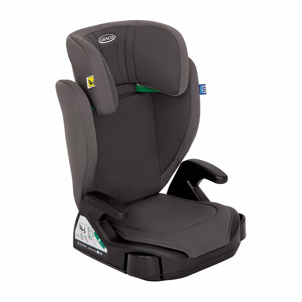 Graco Junior Maxi I - Size R129 Highback Booster Seat Approx. 3.5 To 12 Years - Iron - Bloom Pharmacy