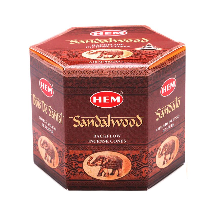 Hem Sandalwood Backflow Incense Cones – 40 Cones - Bloom Pharmacy