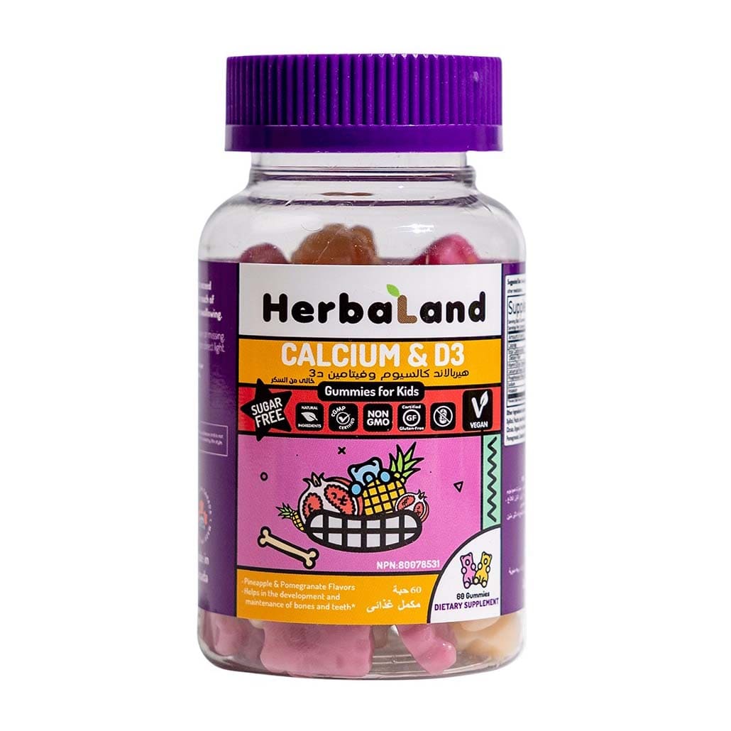 Herbaland Calcium and D3 Gummies For Kids - 60 Gummies - Bloom Pharmacy