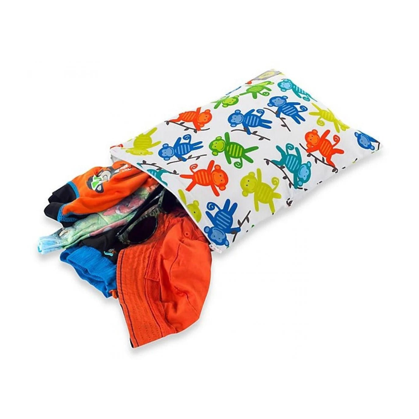 Itzy Ritzy Travel Happens Sealed Large Wet Bag – Monkey Mania - Bloom Pharmacy
