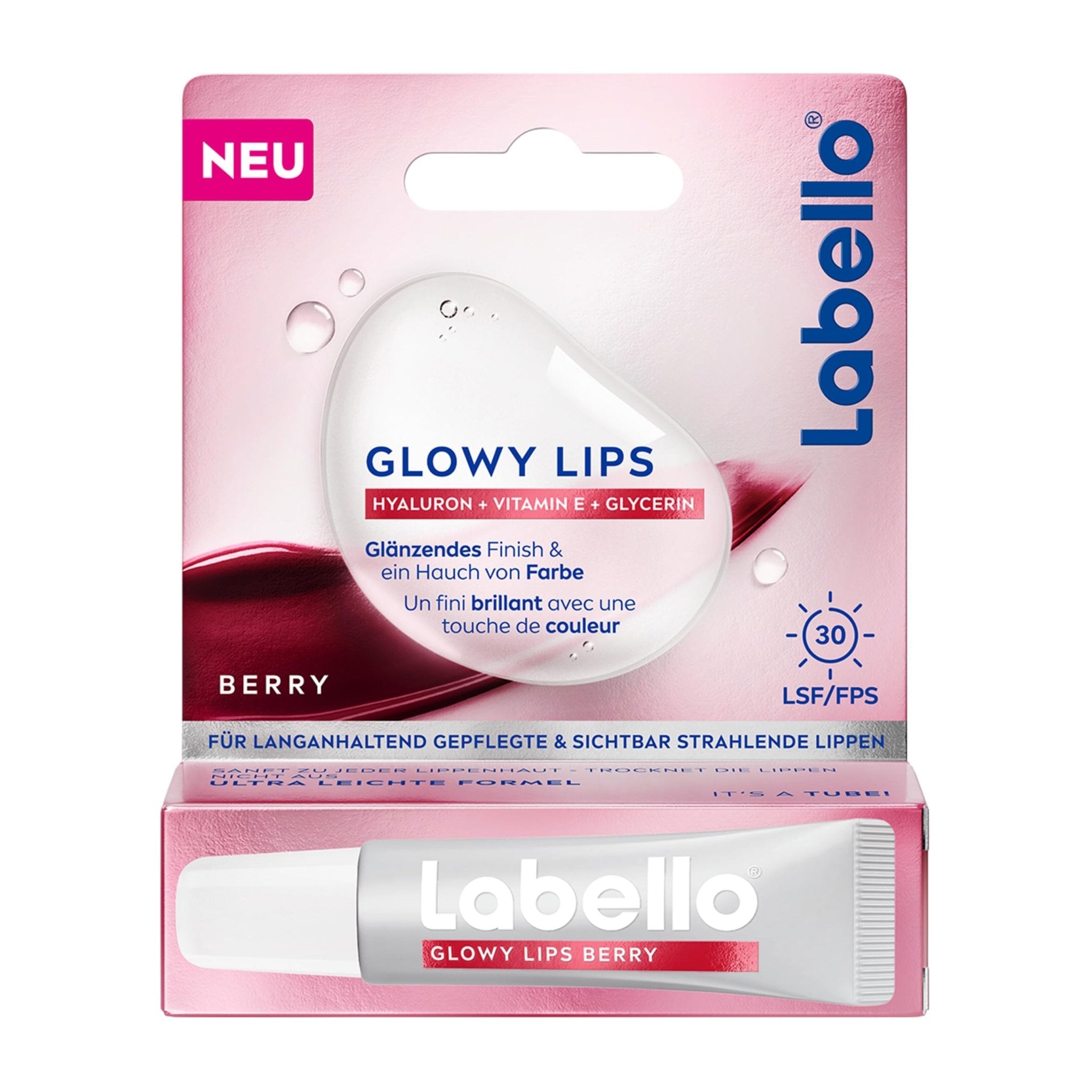 Labello Glowy Lips Berry SPF 30 Lip Balm - 10ml - Bloom Pharmacy