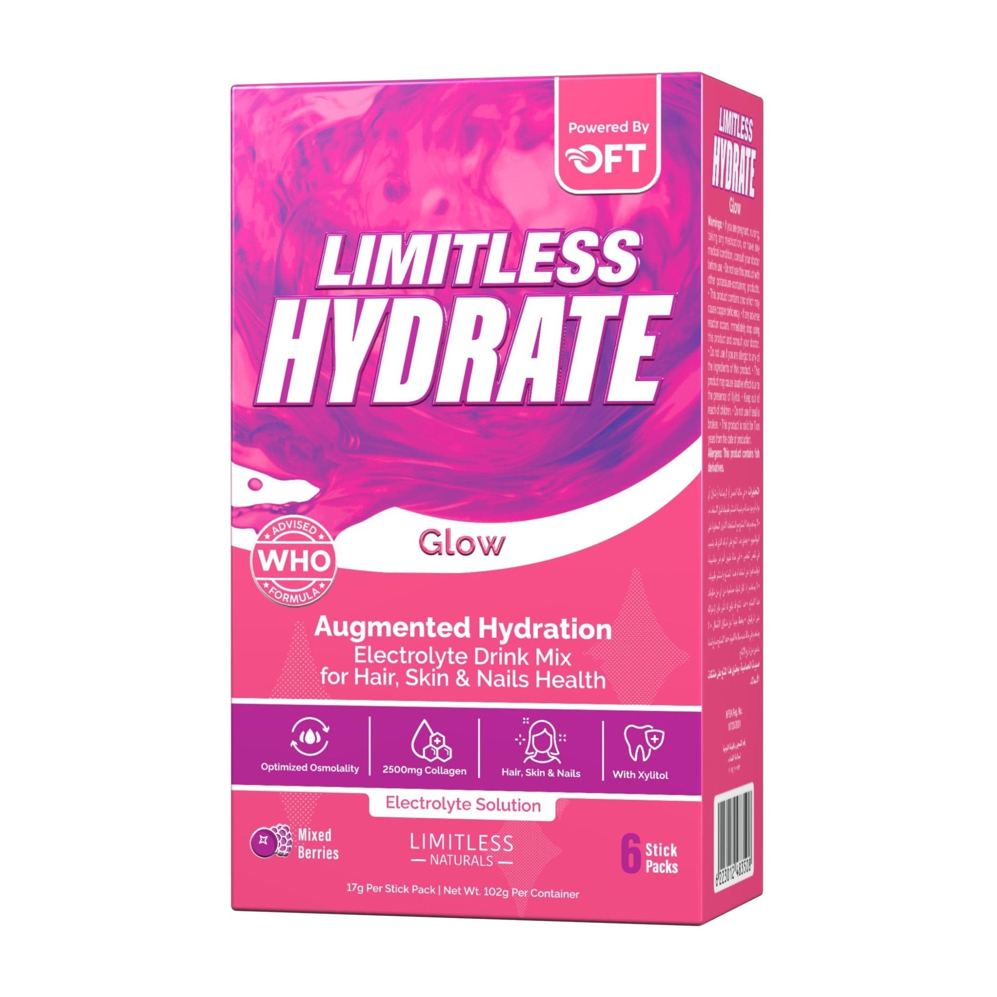 Limitless Hydrate Glow Mixed Berries Sticks - 6 Sticks - Bloom Pharmacy