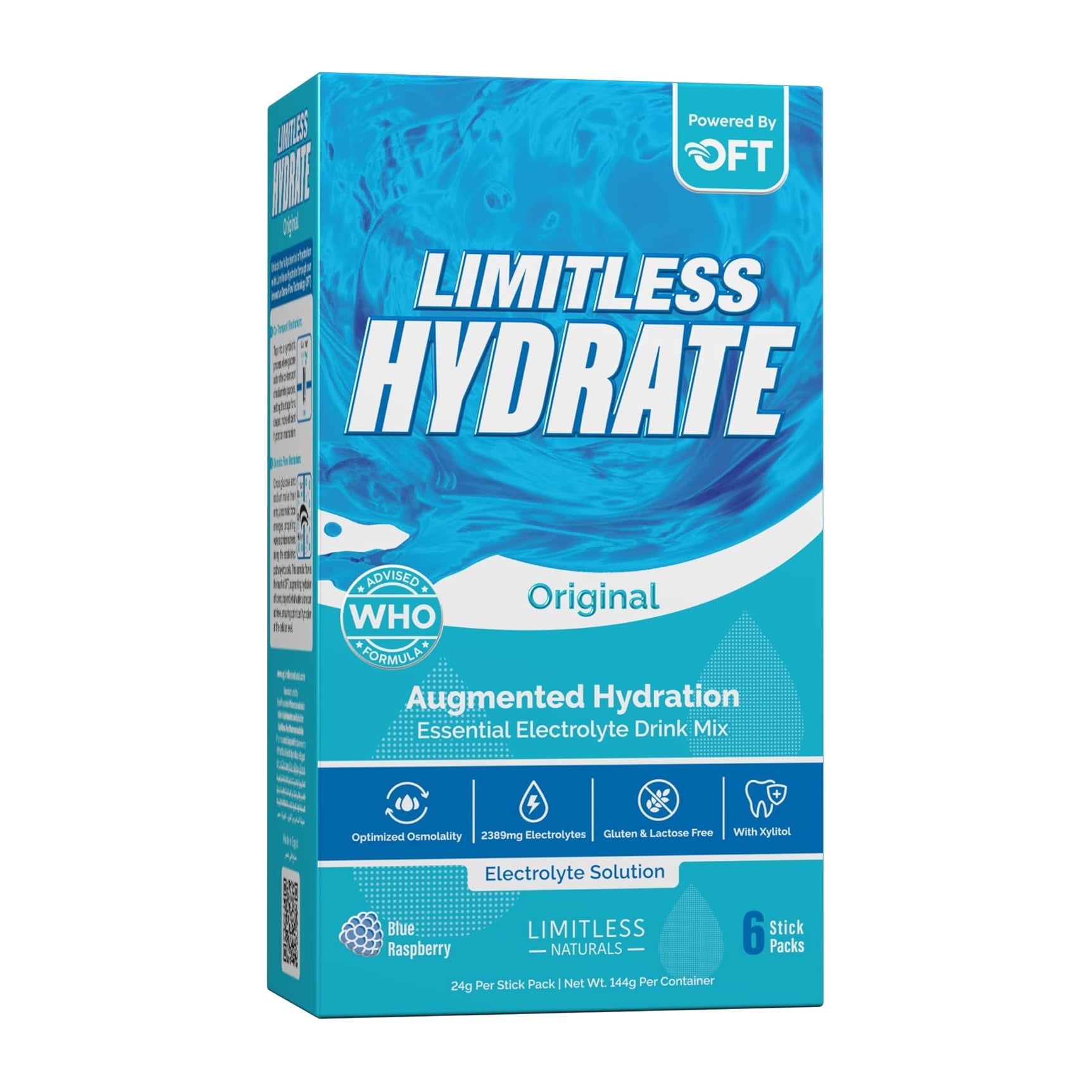 Limitless Hydrate Original Blue Rasberry Sticks - 6 Sticks - Bloom Pharmacy