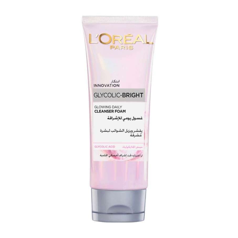 L'Oreal Glycolic-Bright Glowing Daily Cleanser Foam - 100ml - Bloom Pharmacy