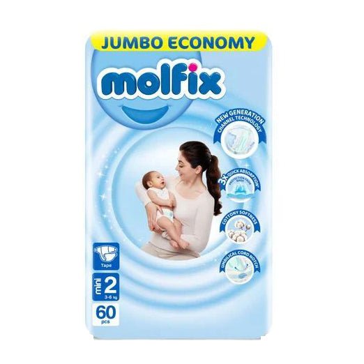 Molfix Size (2) Mini 3-6kg Diapers - 60pcs - Bloom Pharmacy