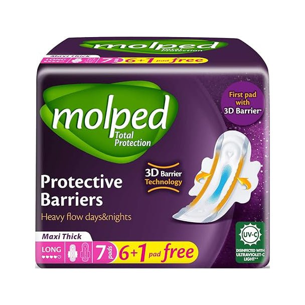 Molped Protective Barriers Maxi Thick Long – 7pcs - Bloom Pharmacy