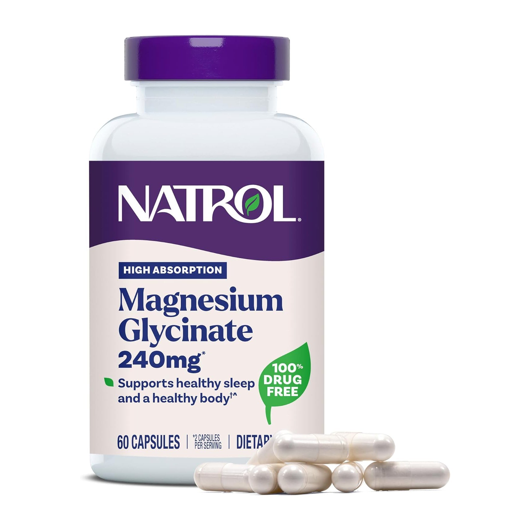 Natrol High Absorption Magnesium Glycinate Capsules - 60 Capsules - Bloom Pharmacy
