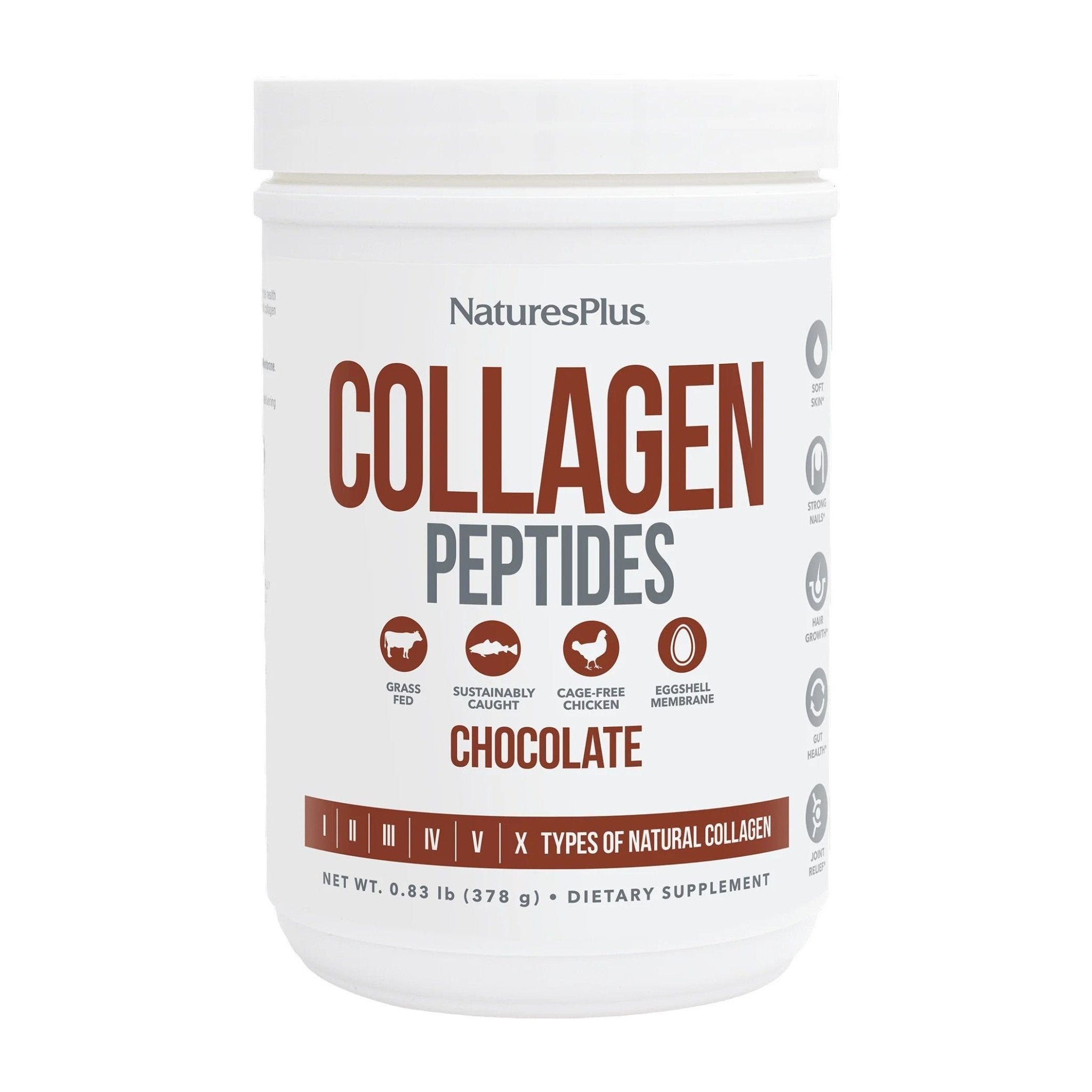 Natures Plus Collagen Peptides Chocolate Powder - 364gm - Bloom Pharmacy
