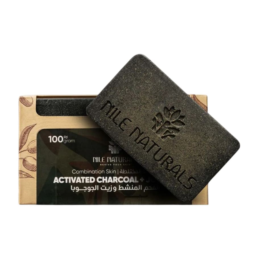 Nile Naturals Activated Charcoal & Jojoba Oil Bar Soap - 100gm - Bloom Pharmacy