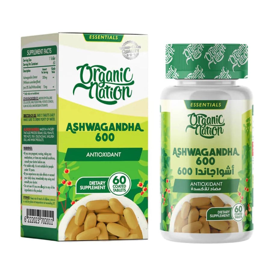 Organic Nation Ashwagandha 600 - 60 Tablets - Bloom Pharmacy