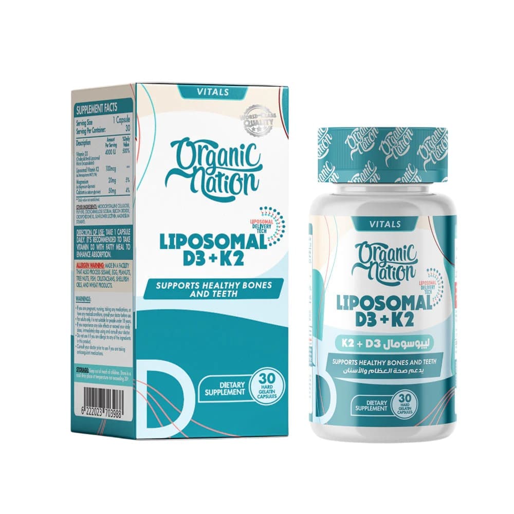 Organic Nation Liposomal D3 + K2 Capsules - 30 Capsules - Bloom Pharmacy