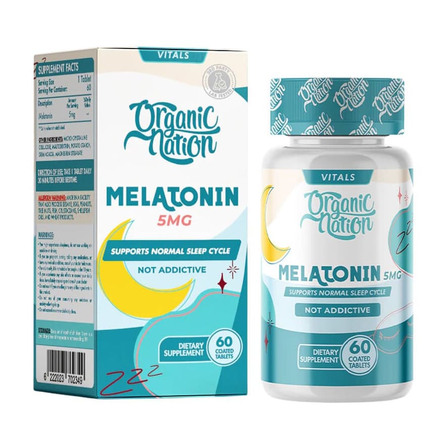 Organic Nation Melatonin 5Mg - 60 Tablets - Bloom Pharmacy