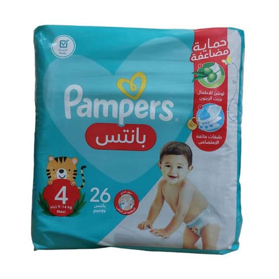Pampers Pants Size (4) 9 - 14kg Maxi Diapers - 26 Count - Bloom Pharmacy