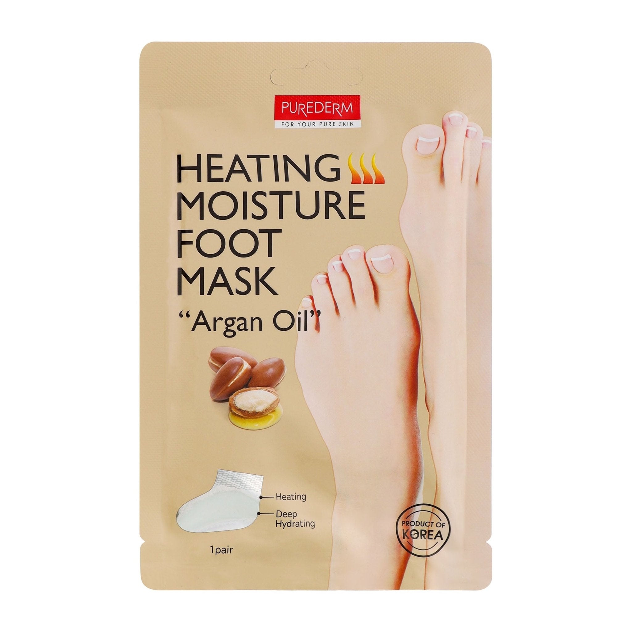 Purederm Heating Moisture Argan Oil Foot Mas - 1 Pair - Bloom Pharmacy