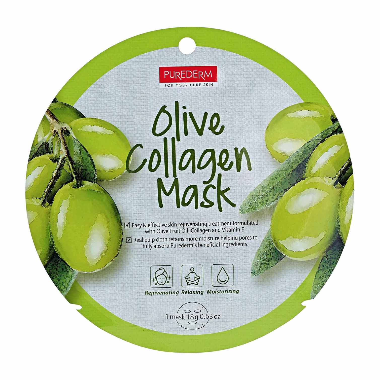 Purederm Olive Collagen Sheet Mask - 1 Sheet - Bloom Pharmacy