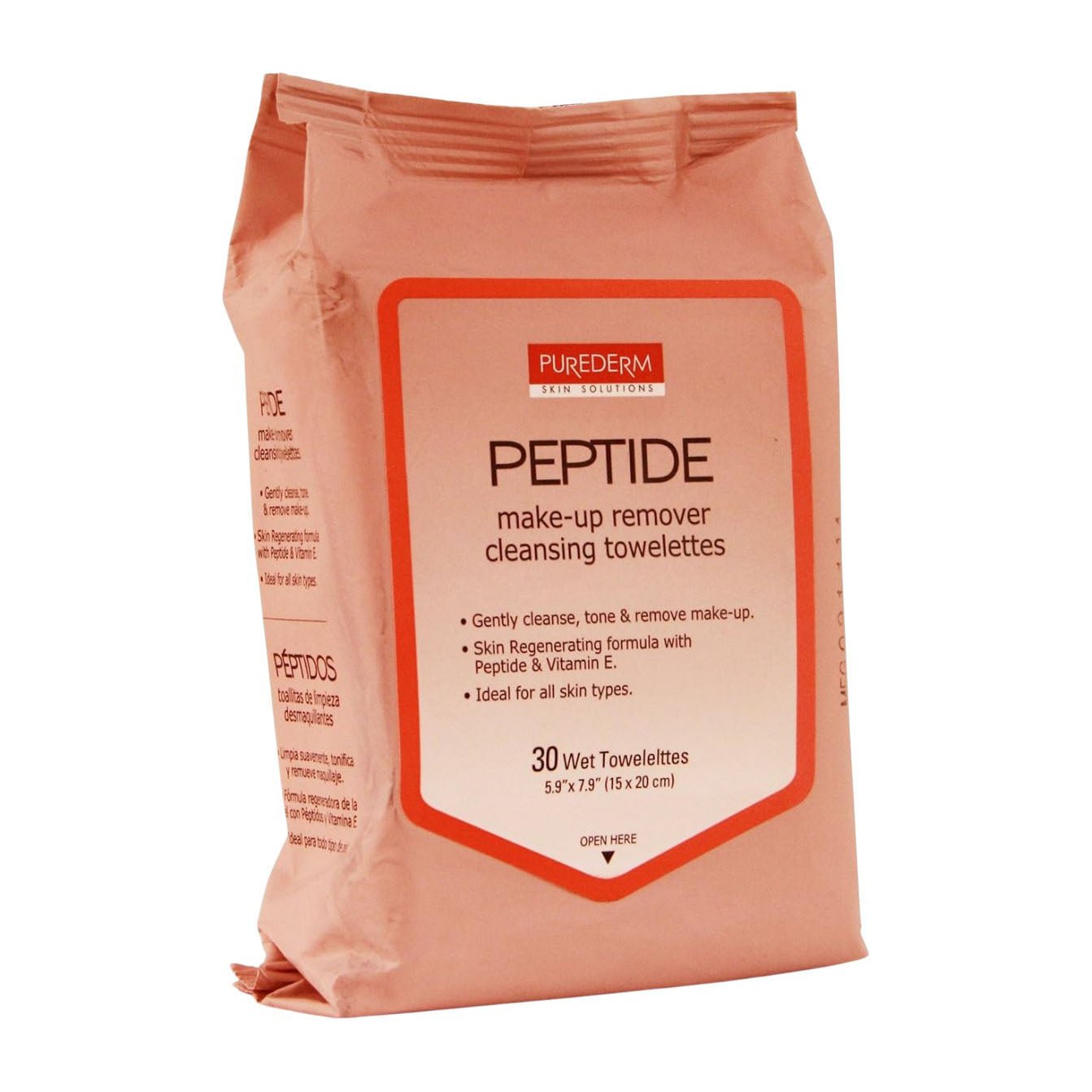 Purederm Peptide Make Up Remover Cleansing Towelettes - 30 Towelettes - Bloom Pharmacy