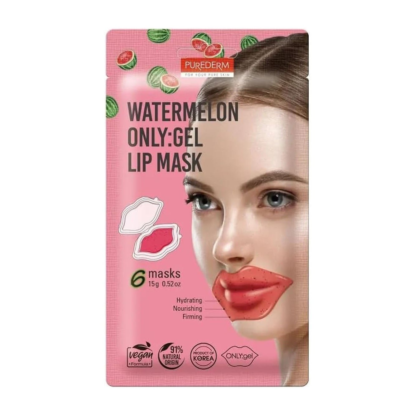 Purederm Watermelon Gel Lip Mask 15gm - 6 Pcs - Bloom Pharmacy
