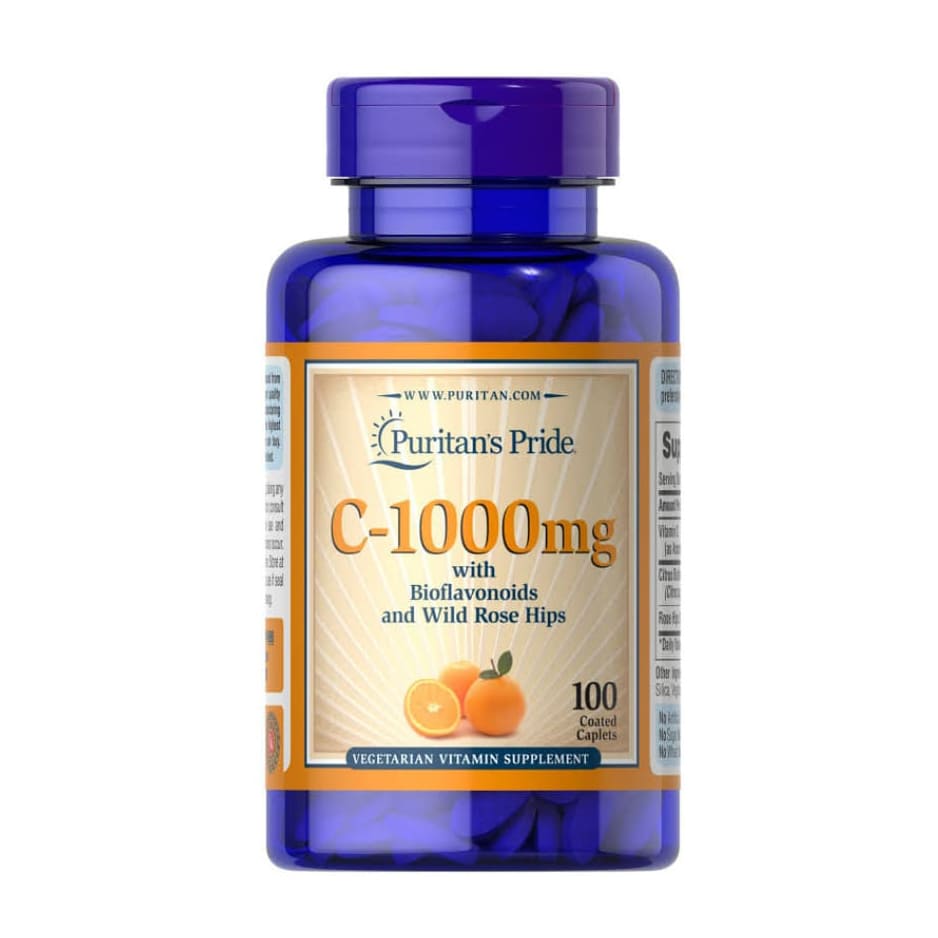 Puritan's Pride Vitamin C - 1000 mg with Bioflavonoids and Rose Hips - 100 Caplets - Bloom Pharmacy
