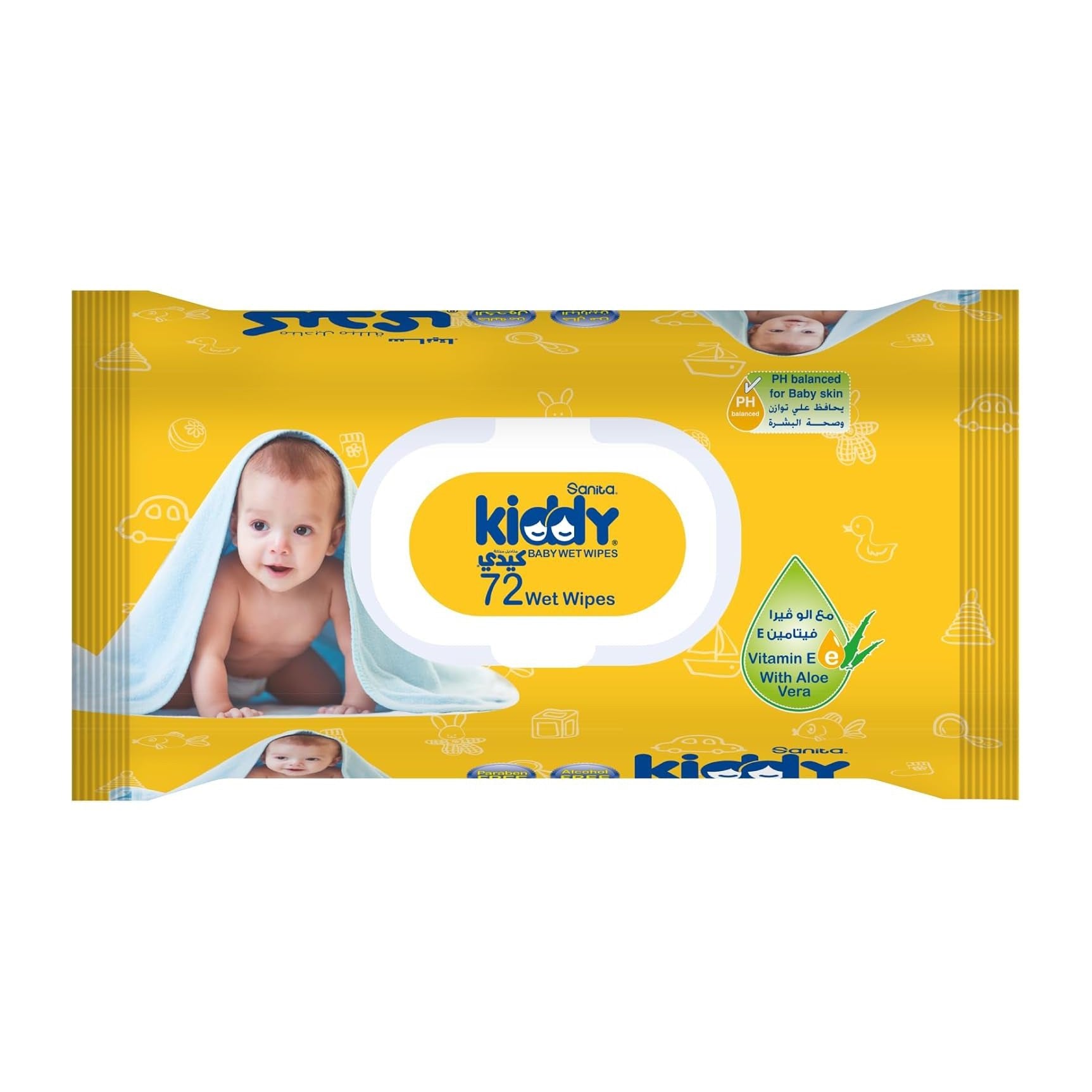 Sanita Kiddy Baby Wet Wipes - 72 Pcs - Bloom Pharmacy