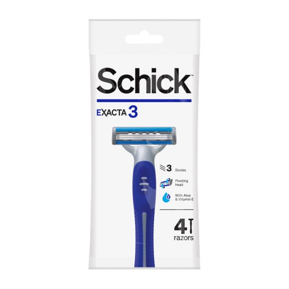 Schick Exacta 3 Men Razors – 4Pcs - Bloom Pharmacy