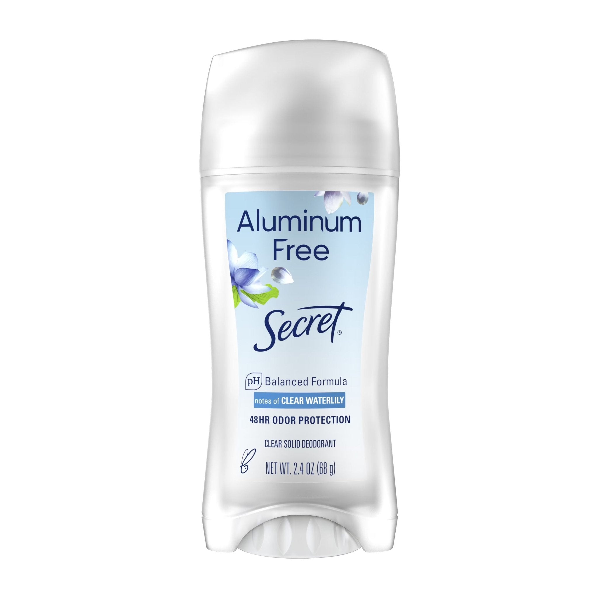 Secret Aluminum Free Clear Solid Waterlily Deodorant Stick - 68gm - Bloom Pharmacy