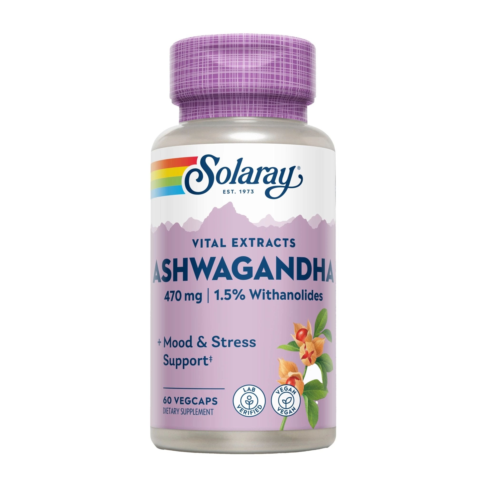 Solaray Ashwagandha 470 Mg Vegcaps - 60 Vegcaps - Bloom Pharmacy