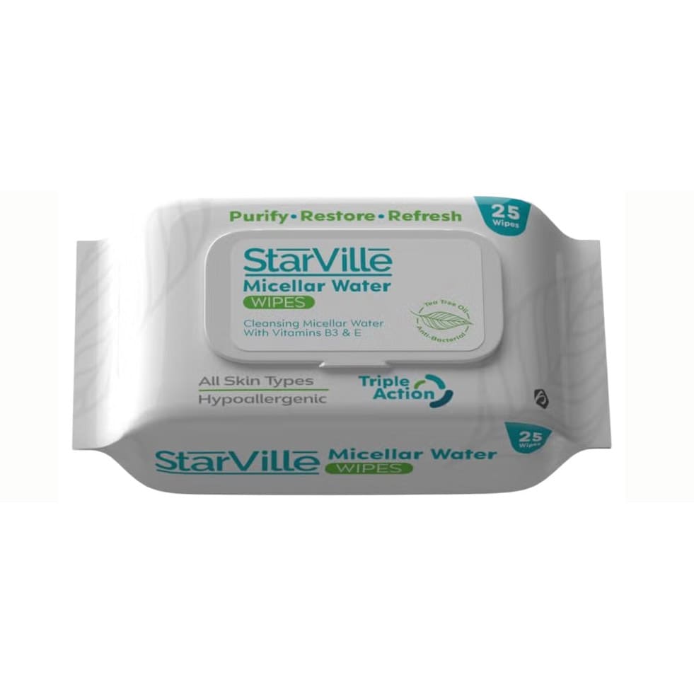 Starville Cleansing Micellar Water Wipes - 25 Wipes - Bloom Pharmacy