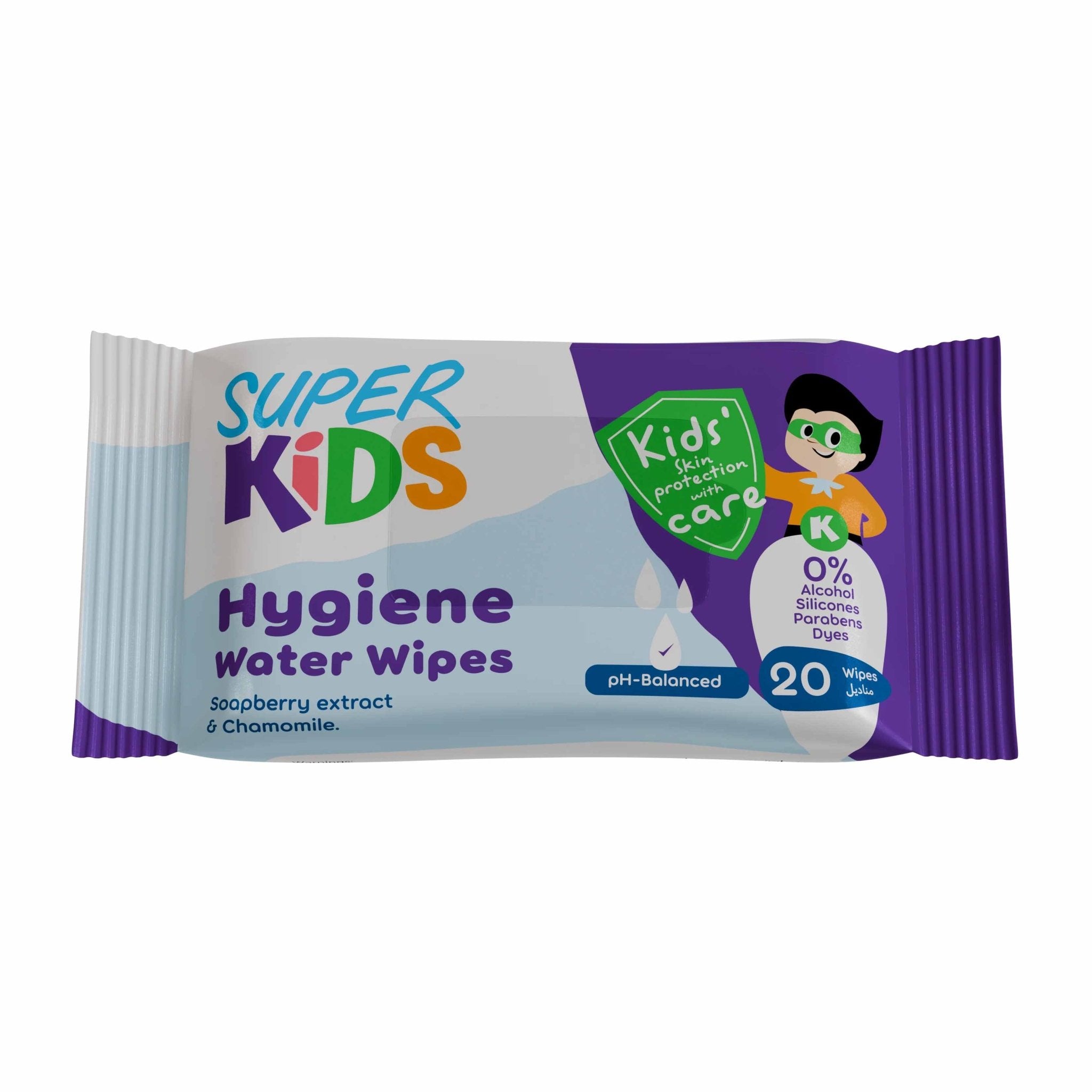 Super Kids Hygiene Water Wipes - 20 Wipes - Bloom Pharmacy