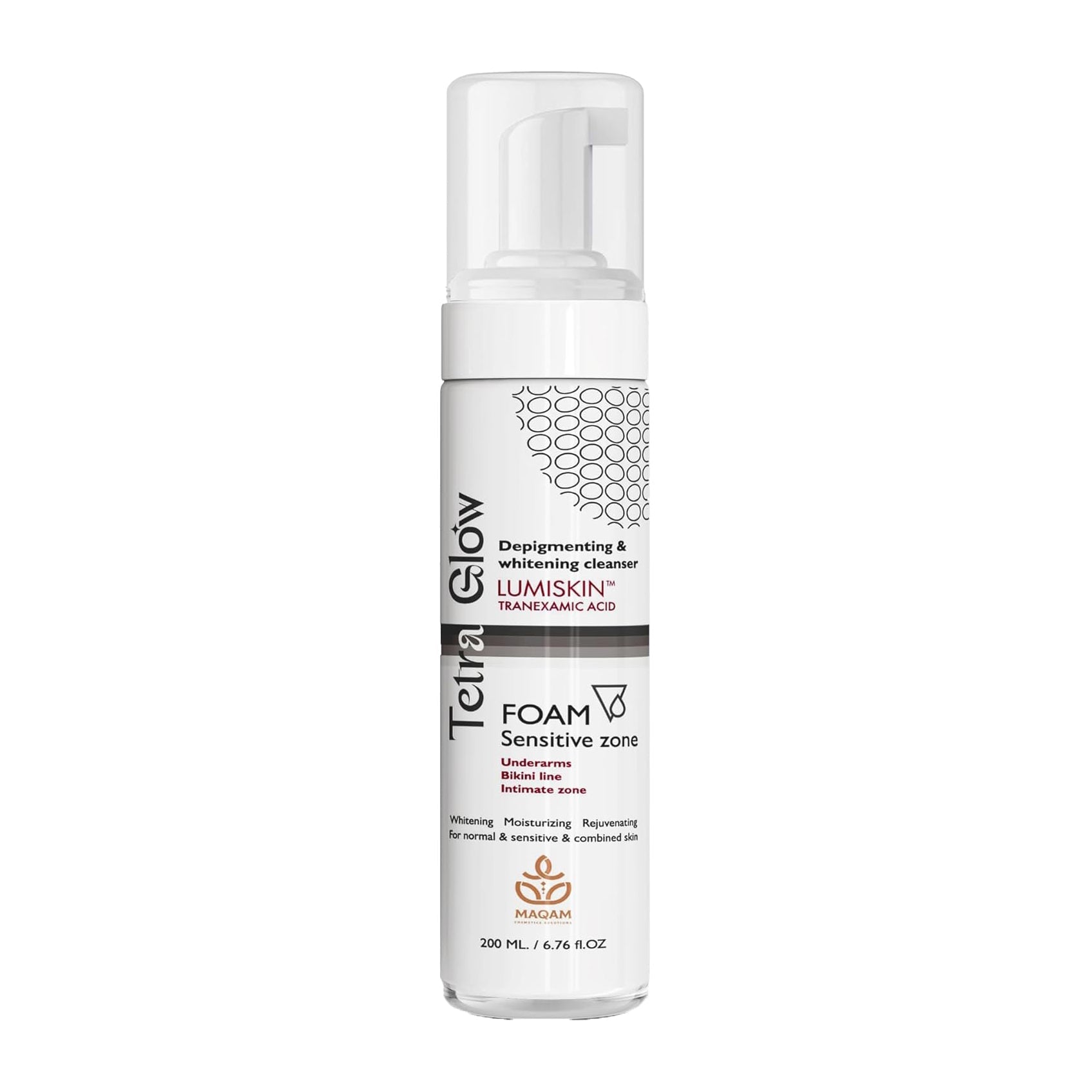 Tetra Glow Whitening Sensitive Zone Foam Cleanser - 200ml - Bloom Pharmacy