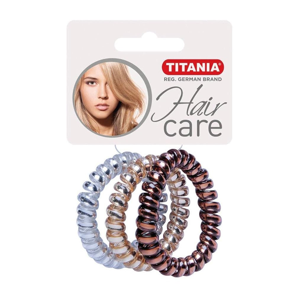 Titania Metallic Rubber Hair Ties - 3 PCS - Bloom Pharmacy