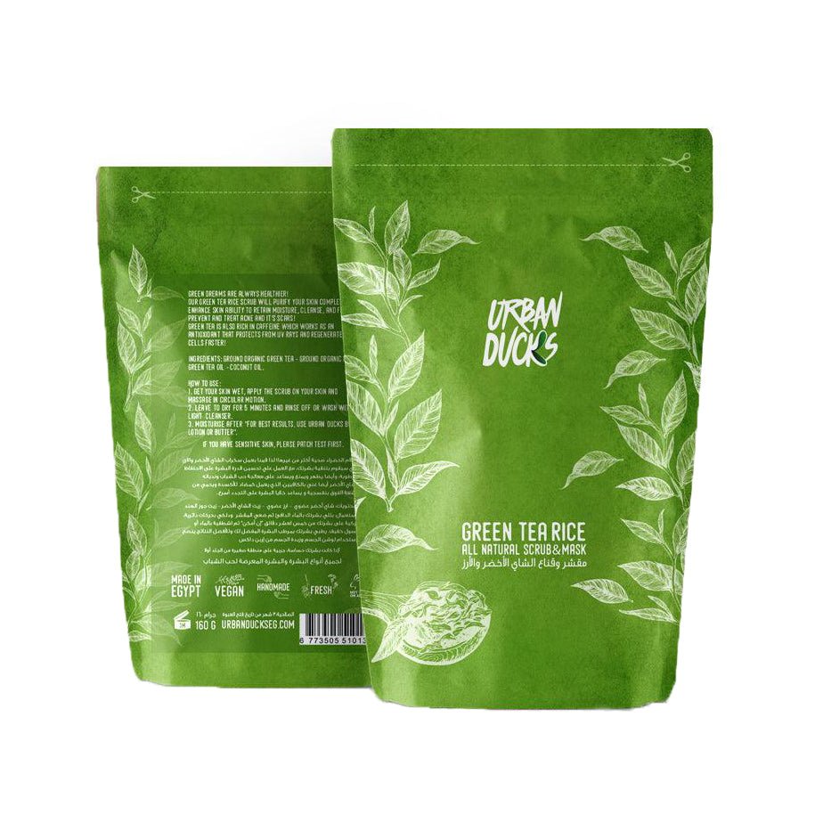 Urban Ducks green Tea Rice Scrub - 160gm - Bloom Pharmacy