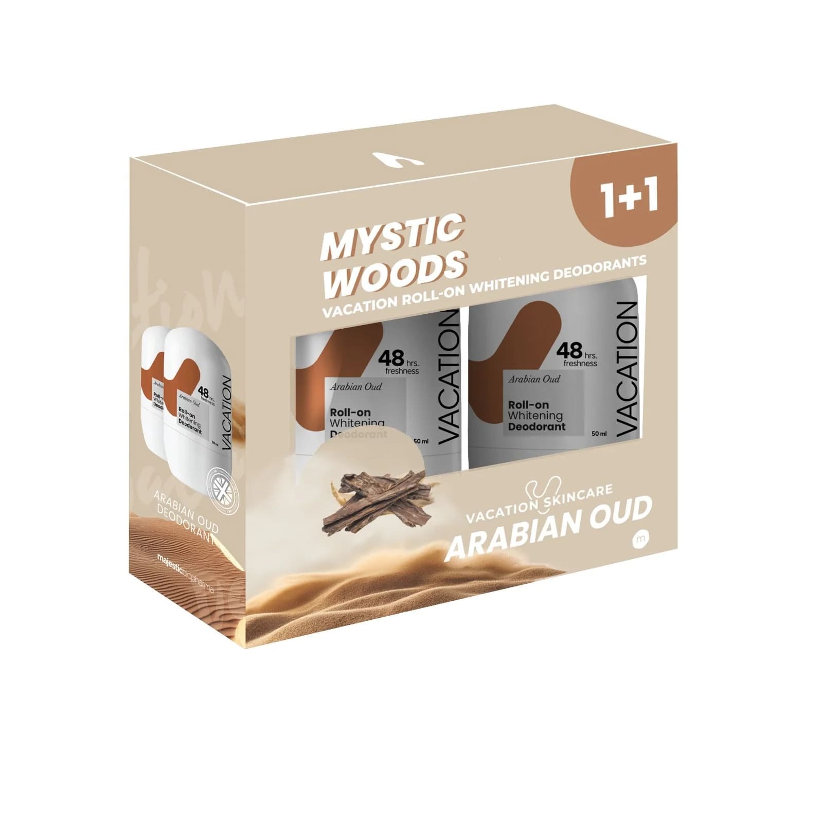 Vacation Arabian Oud Whitening Deodorant Roll On (1+1) - 50ml - Bloom Pharmacy