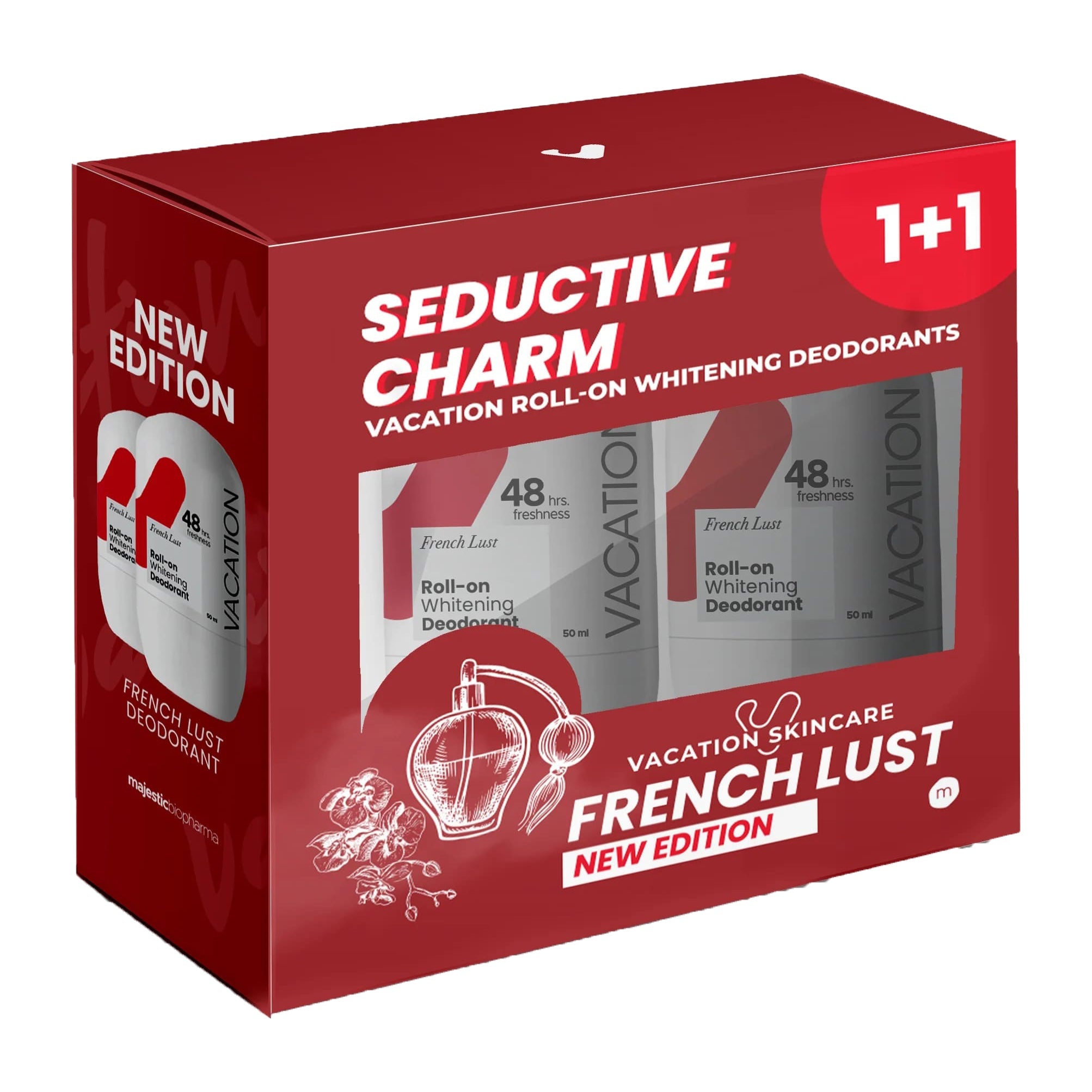 Vacation Frensh Lust Whitening Deodorant Roll On (1+1) - 50ml - Bloom Pharmacy