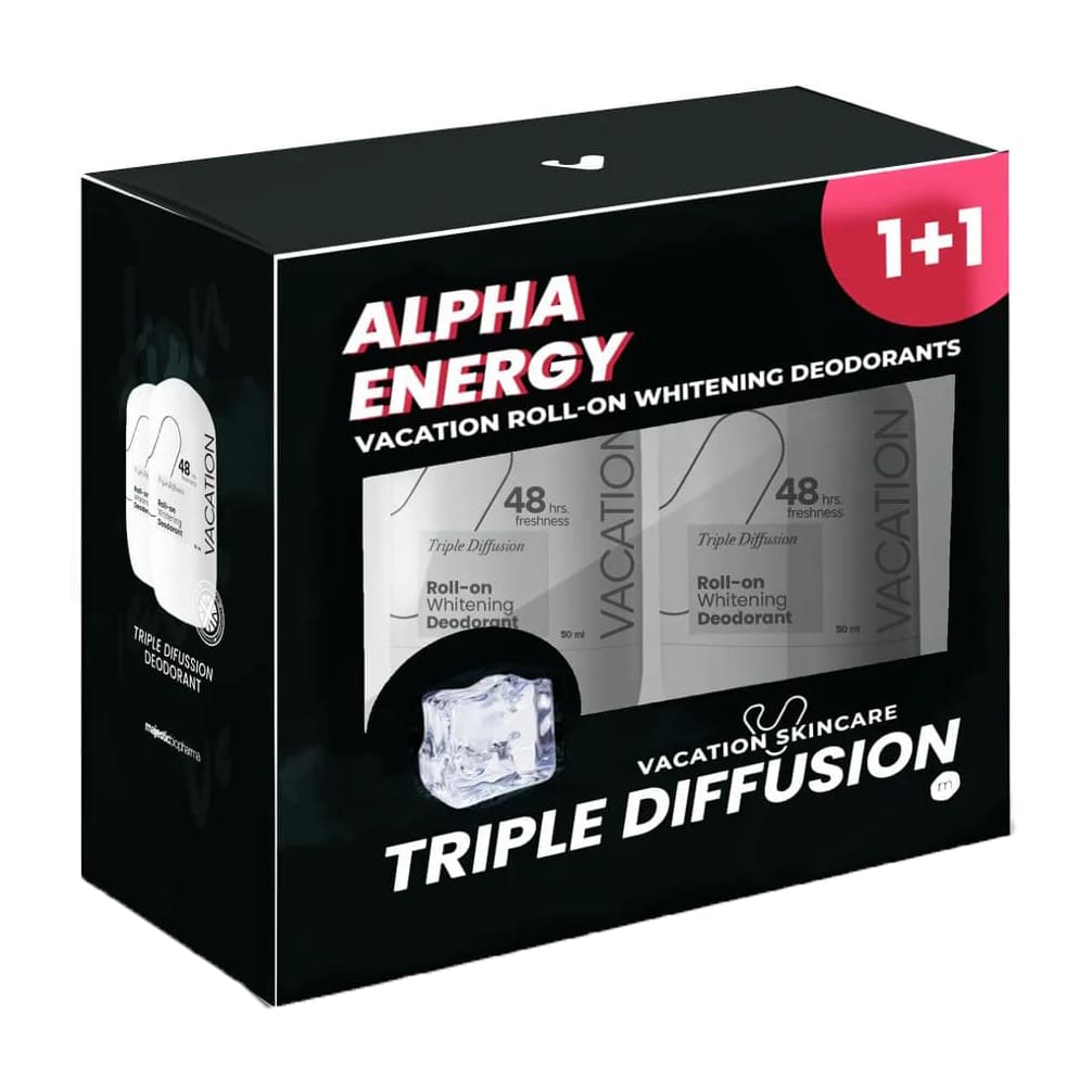 Vacation Triple Diffusion Whitening Deodorant Roll On (1+1) - 50ml - Bloom Pharmacy