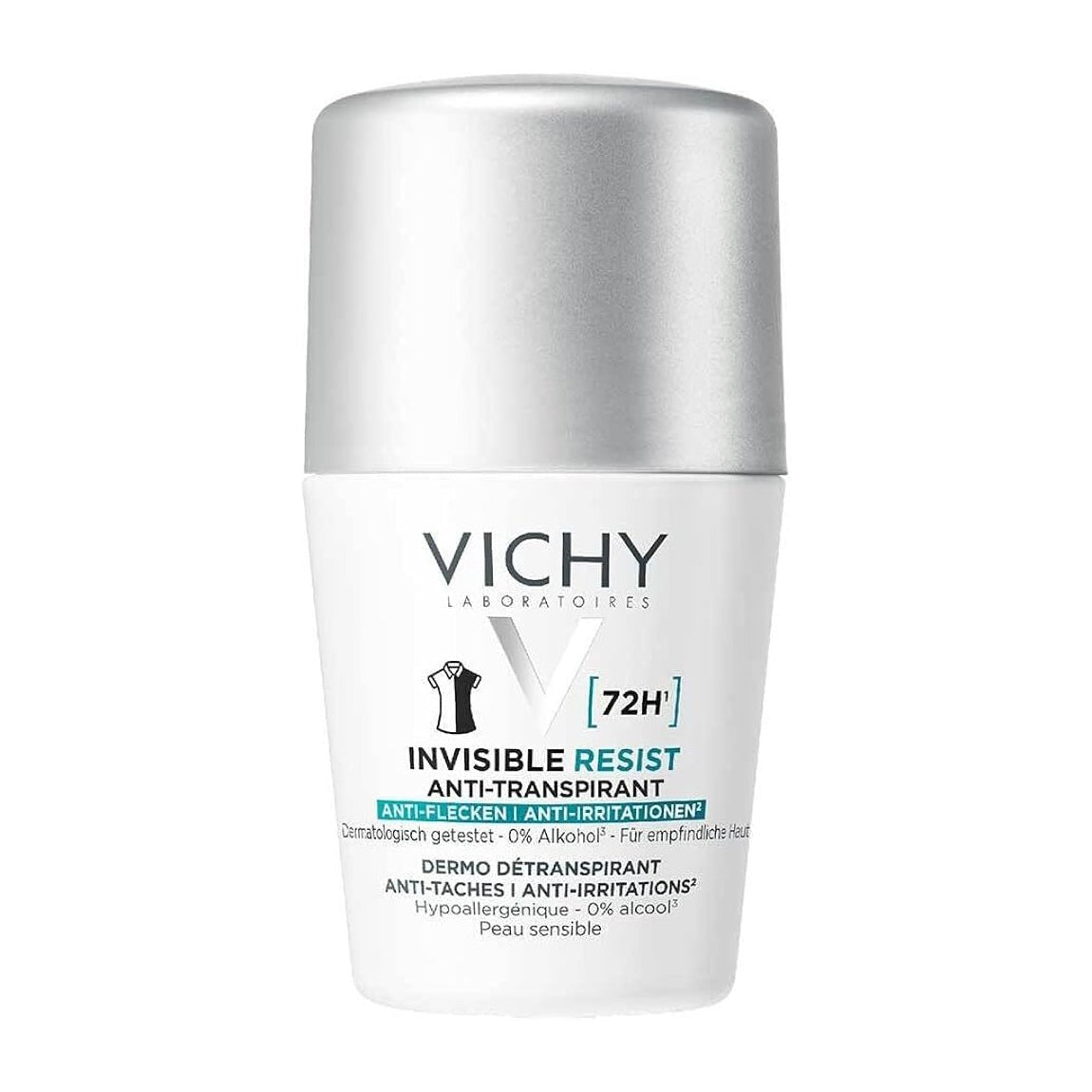 Vichy Invisible Resist 72H Antiperspirant Deodorant Roll On - 50ml - Bloom Pharmacy