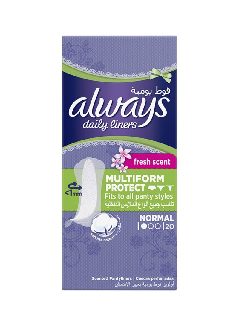 Always Daily Liners Comfort Protect Normal Fresh Scent Multiform Protect – 20Pcs - Bloom Pharmacy