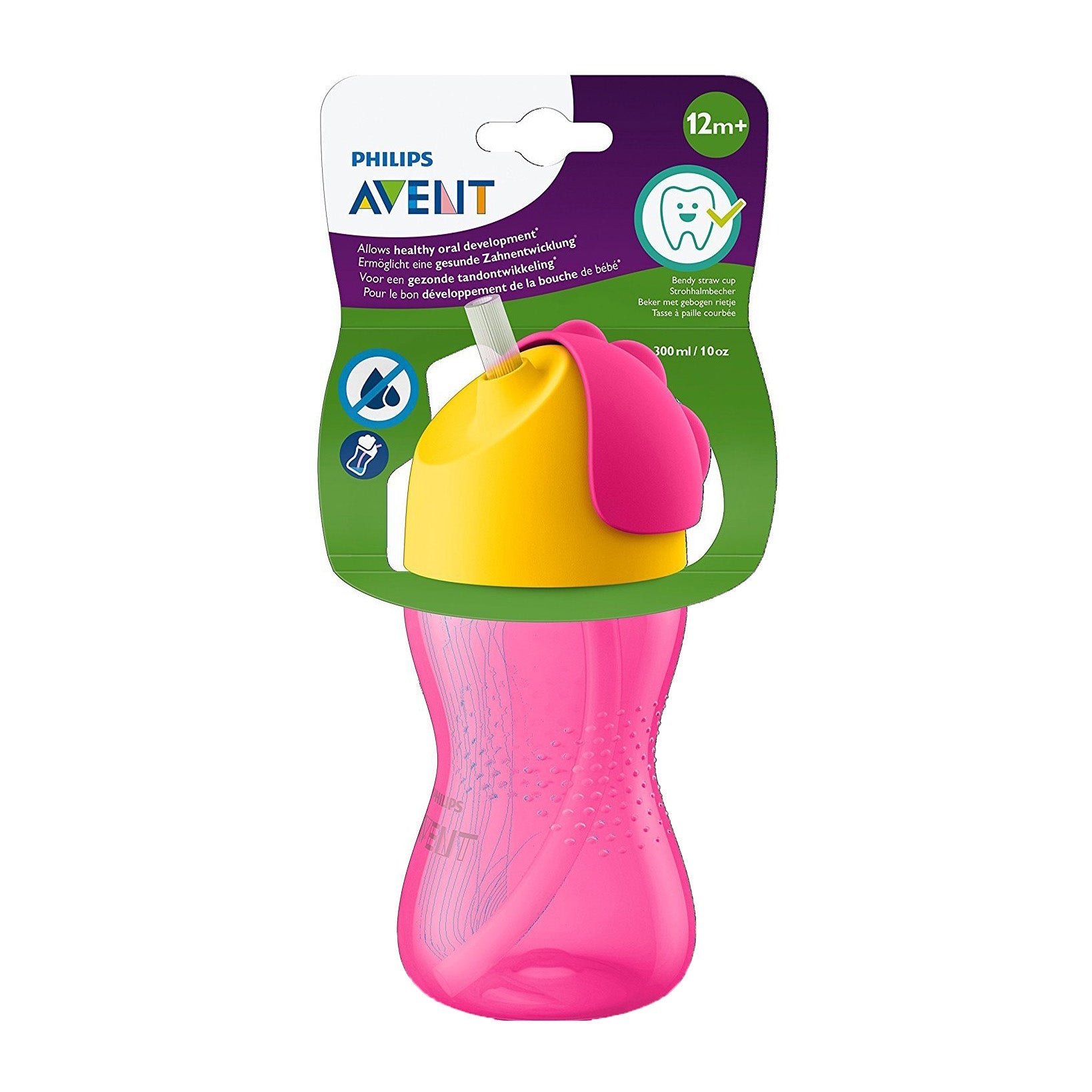 Avent Bendy Straw Cup 12m+ 300ml - Pink - Bloom Pharmacy