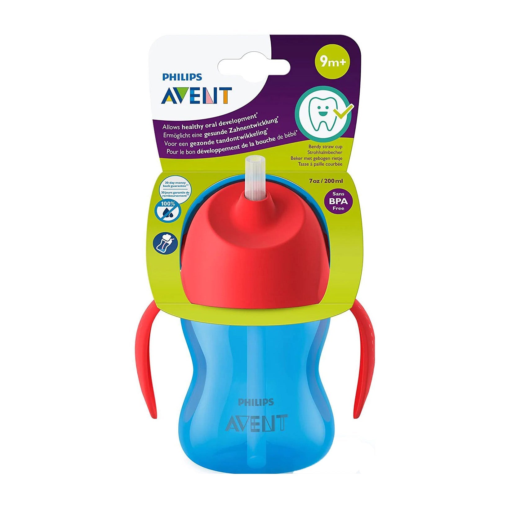Avent Bendy Straw Cup 9m+ 200ml - Blue - Bloom Pharmacy
