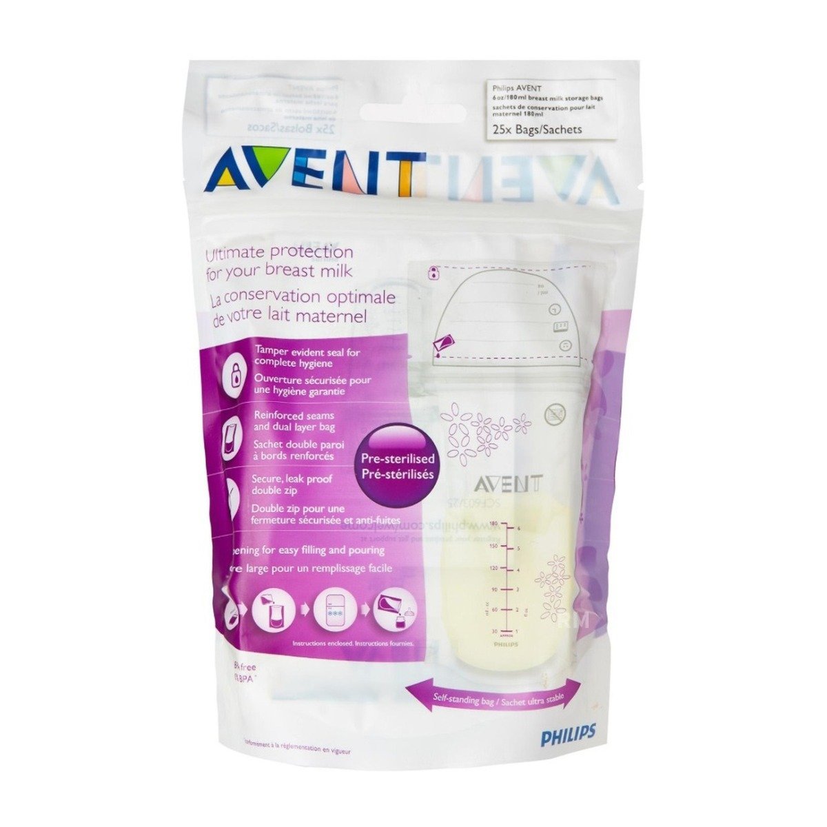 Avent Breast Milk Storage Bags - 180ml - Bloom Pharmacy