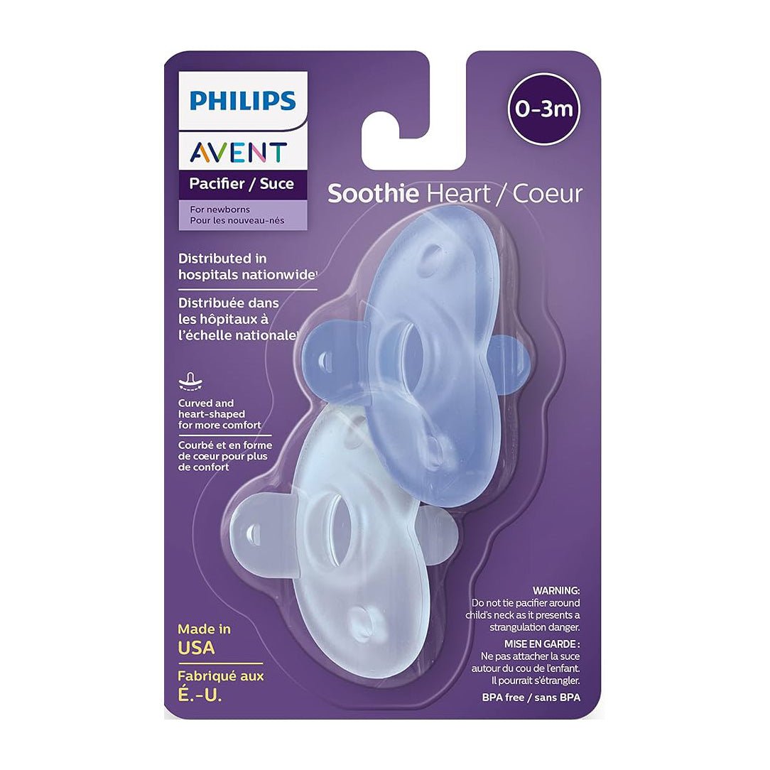 Avent Soothie Heart Pacifier 0-3m - Blue - Bloom Pharmacy