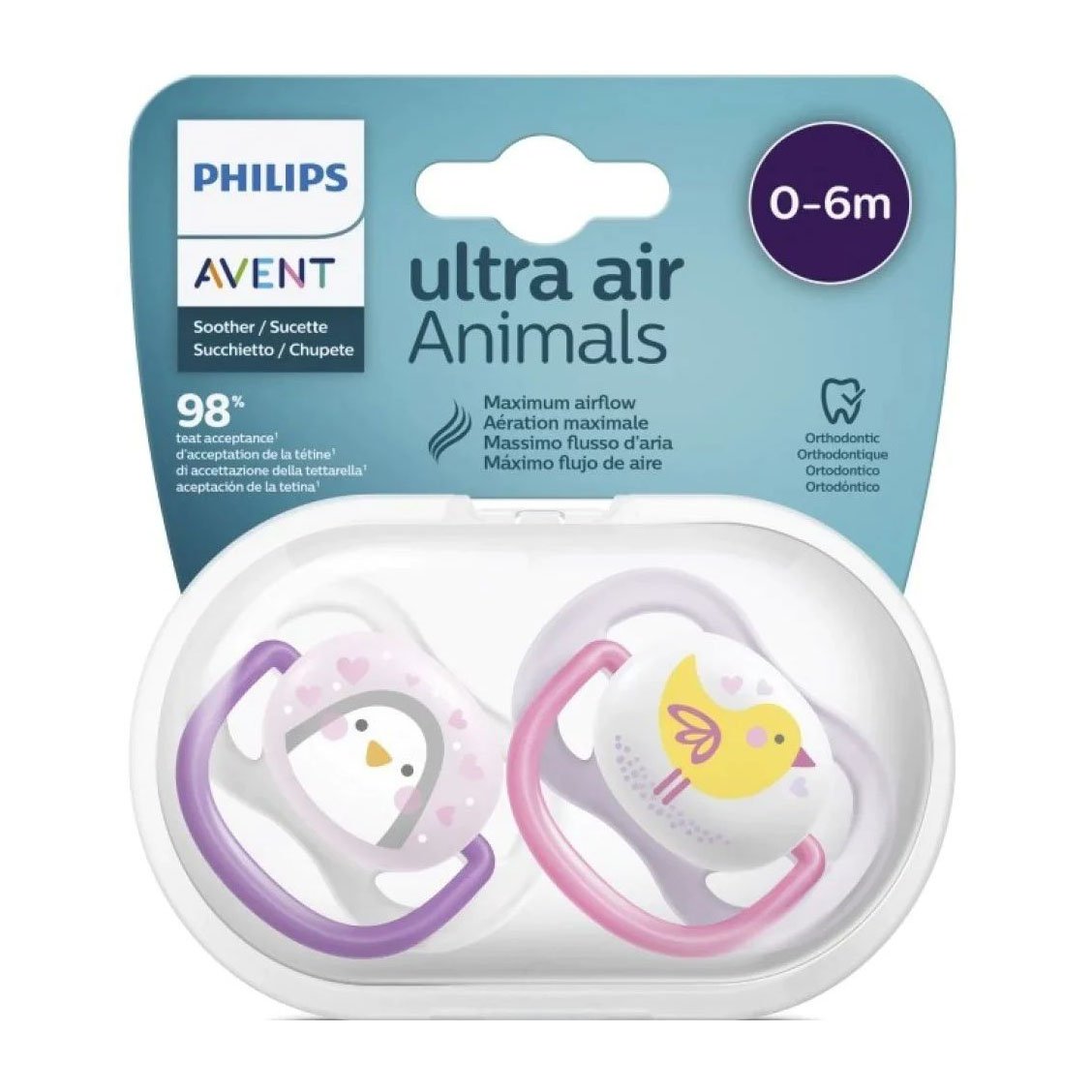 Avent Ultra Air Animals Pacifier 0-6m – Purple - Bloom Pharmacy