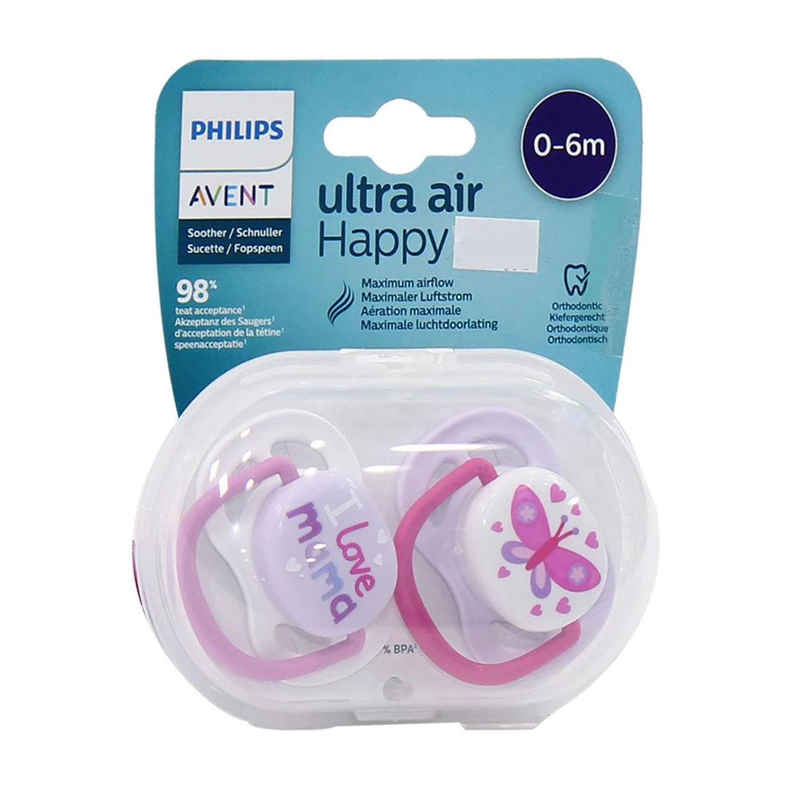 Avent Ultra Air Happy Pacifier 0-6m - Bloom Pharmacy